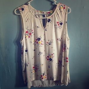 NWOT ModCloth Floral Keyhole Sleeveless Blouse XL